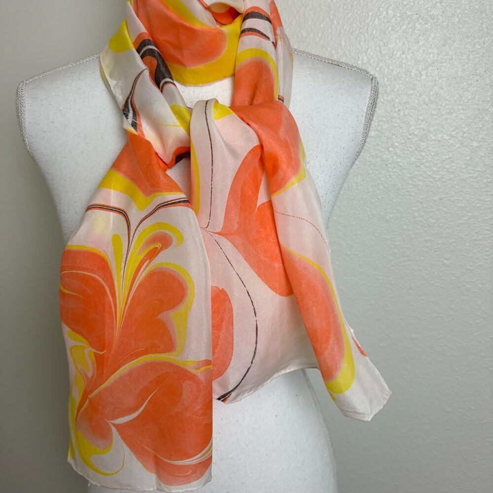 Silk Scarf  12" x 70" - Picture 6 of 6
